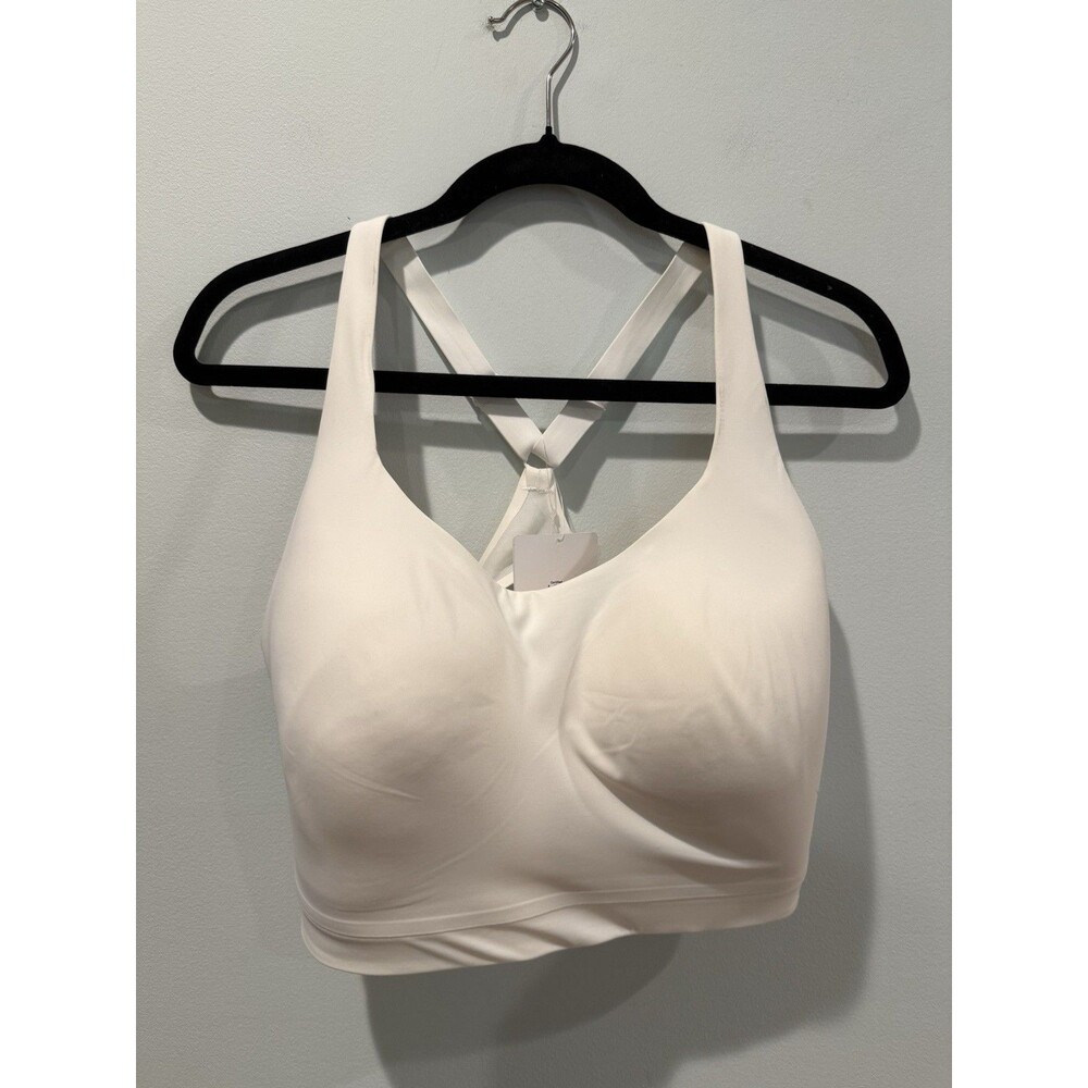 NEW Athleta Advance Bra 38F White Adjustable Straps Lightly Padded Athletic